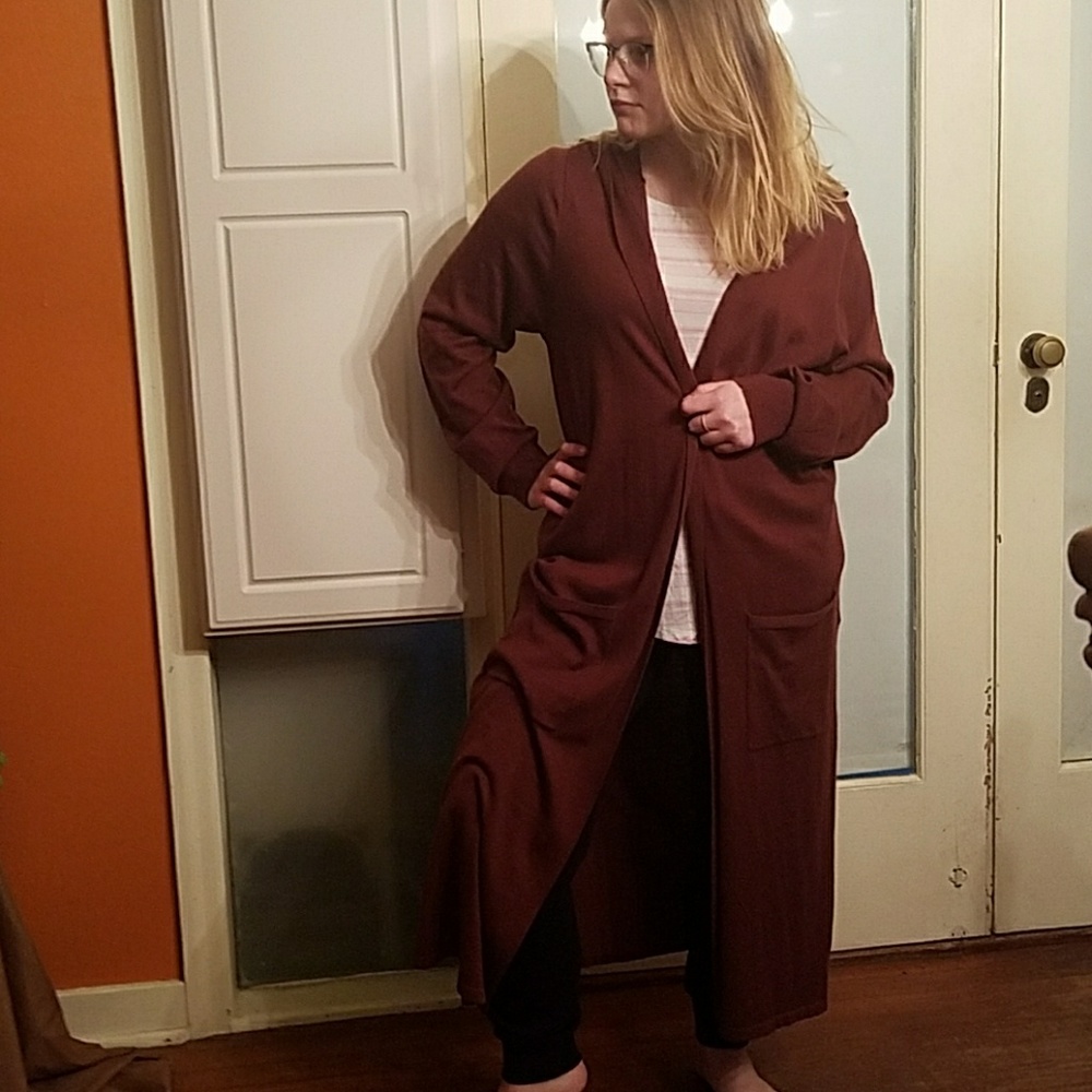 Burgundy Long Cardigan